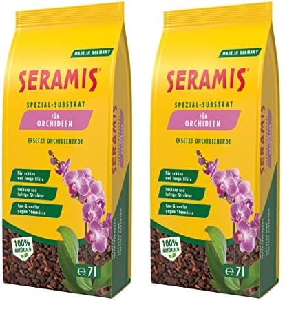 Seramis Spezial-Substrat für Orchideen, 7 l – Orchideensubstrat mit Tongranulat und Pinienrinde zur idealen Sauerstoff- und Nährstoffversorgung, ton (Packung mit 2)