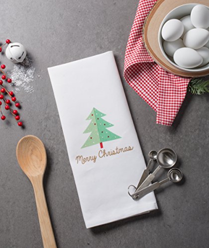 Image of DII Christmas Tea Towels Decorative Kitchen Dish Towel Set, 18x28, Holiday Tree, 2 Piece