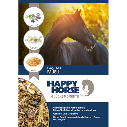 HAPPY HORSE Superfood Gastro-Revital-Müsli 2x14 kg | Getreidefrei & Melassefrei | Faserreiches Pferdemüsli zur Ergänzung der täglichen Fütterung | Mit Luzerne, Leinsamen, Kleie | Made in Germany