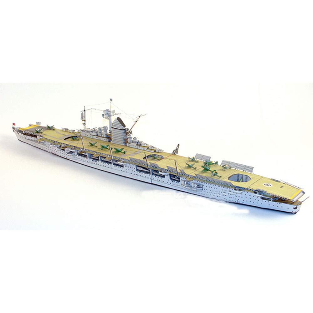 1/400 German Graf Zeppelin Aircraft Carrier Model Kit, 3D Paper Boat Ship Model DIY Toy Gift Puzzles