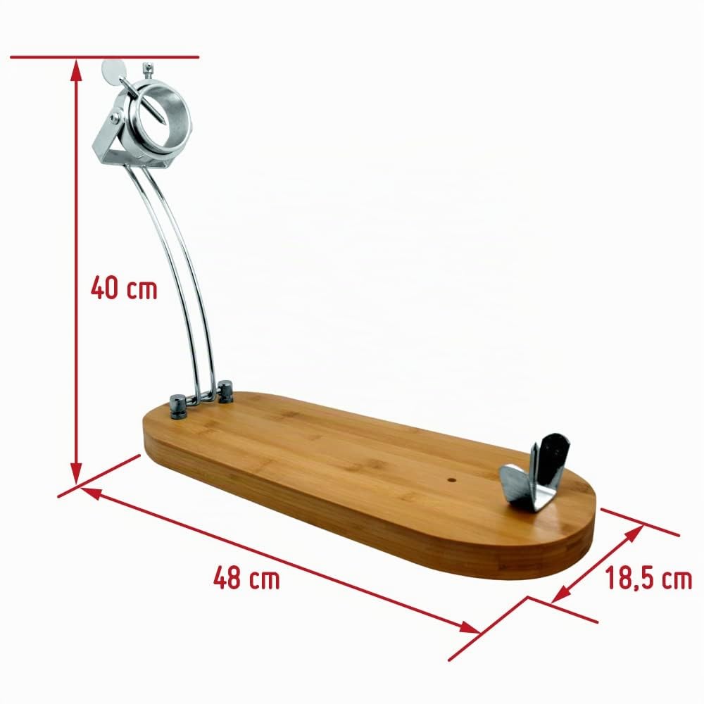 NERTHUS Jamonero Cabezal Giratorio Plegable Soporte para Jamón, Acero Inoxidable, Marrón, Plegable Paleta/Pata