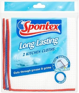 Spontex Long Lasting Kitchen Cloths 2pk (3 Packs, Total 6 Cloths)