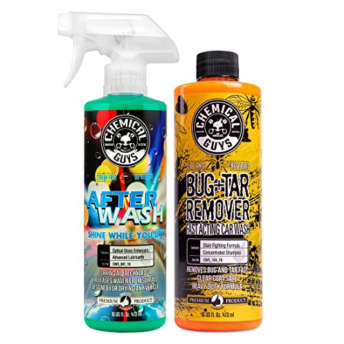 Image of Chemical Guys CWS 104 16A Car Wash, Dry & Shine Bundle - Concentrated Bug and Tar Remover Car Wash Soap, 16 oz + After Wash Gloss Boosting Drying Aid (16 oz) (2 Items) Works on Cars, Trucks, SUVs