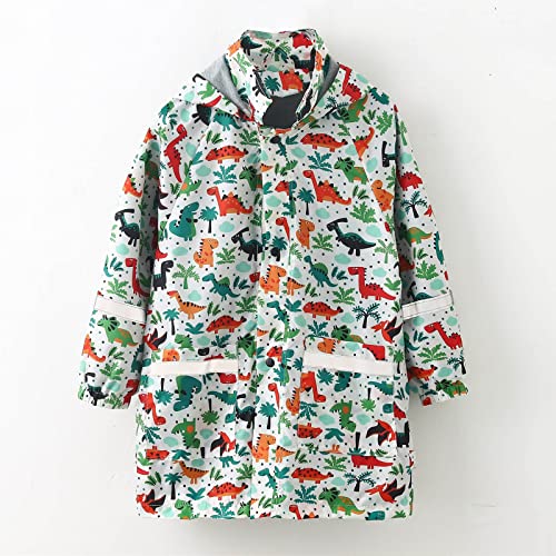 Girls Hooded Raincoat Dinosaur Windproof Outwear Kid Reflective Rain Gear Trench Soccer Coat Hoodies Rain Clothes Suit4