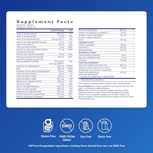 Image of Pure Encapsulations Athletic Nutrients | Multivitamin /Mineral Complex for Exercise Performance and Training* | 120 Capsules