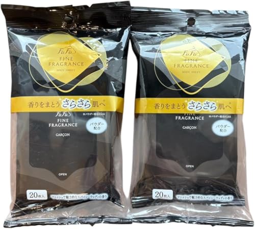 【まとめ買い】ファーファ ファインフレグランスボディシート 20枚入り×2袋セット (マニッシュで魅惑的なスパイシーウッディの香り)