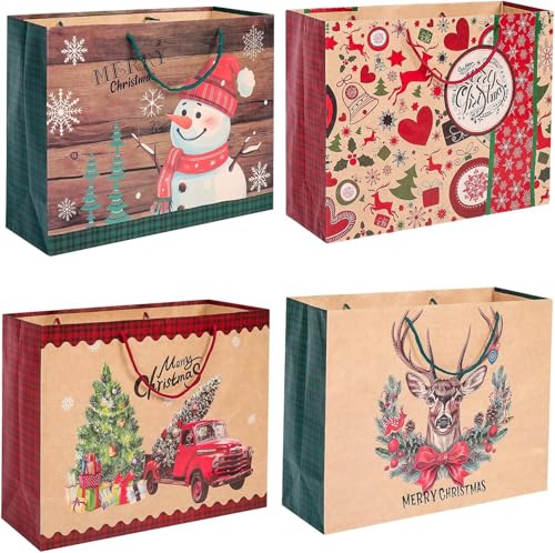 LATERN 8 Stück Weihnachten Geschenktüten, 51CM x 38CM x 18CM...