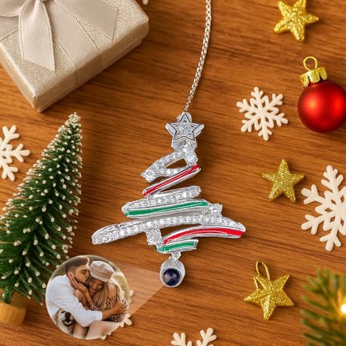 Personalized Christmas Projection Ornament, Custom Memorial Photo Inside Ornament, for Family Holiday Party, Personalized Xmas Tree Hanging Decor