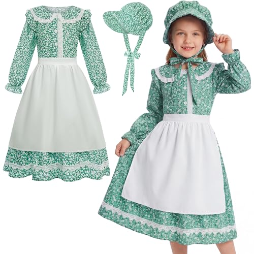 Disfraz Senior Pionero Floral Colonial para Niñas miniatura 1