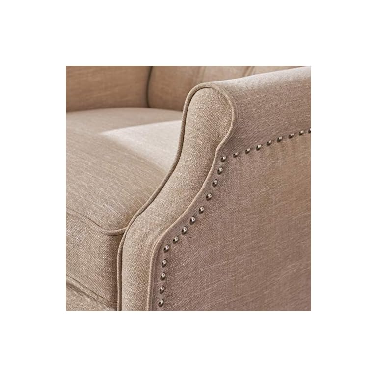 GDF Studio Elizabeth Tufted Fabric Recliner, Vintage Reclining Reading