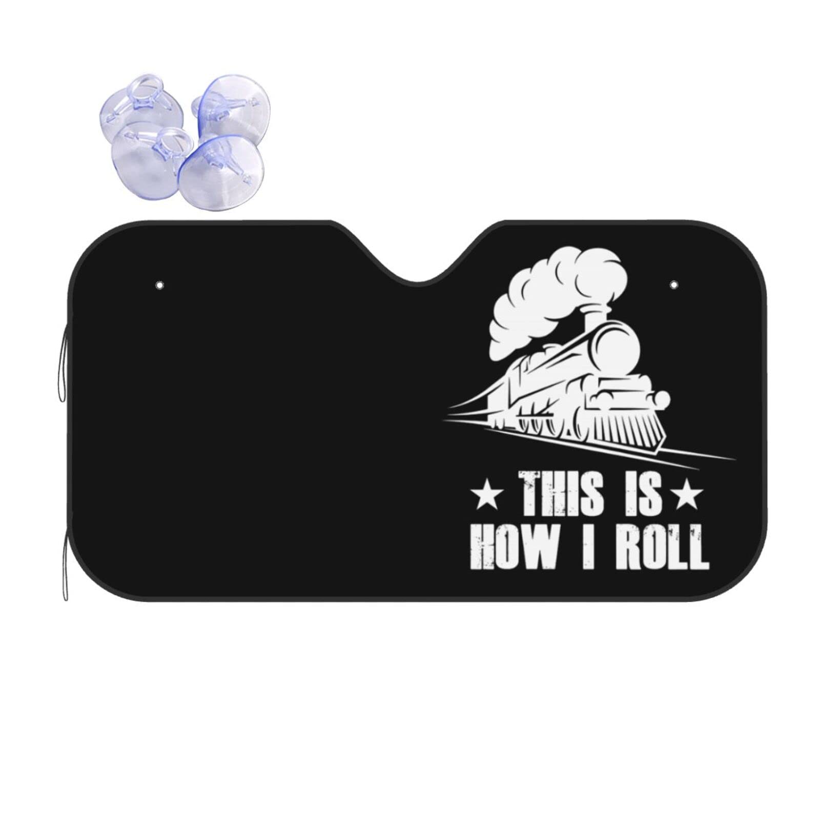 Windshield Sun Shade for Car Durable Bubble Aluminum Film Material This is How I Roll Train Car Sun Visor