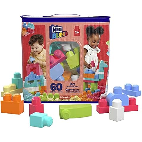 MEGA BLOKS Juego de construcción Big Building Bag con 60 bloques de construcción grandes y coloridos Cover