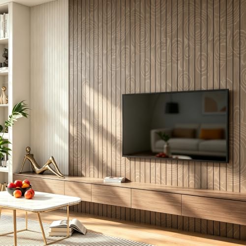 Paneles de madera acústica autoadhesivos LACHEERY flexibles en marrón 3