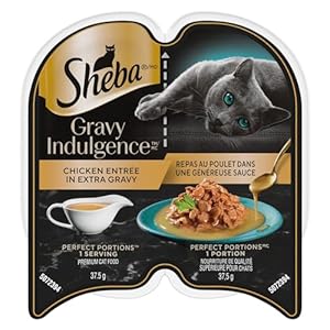 Sheba Gravy Indulgence Perfect Portions Adult Wet Cat Food Chicken Entrée in Extra Gravy, 75g Tray (24 Pack)