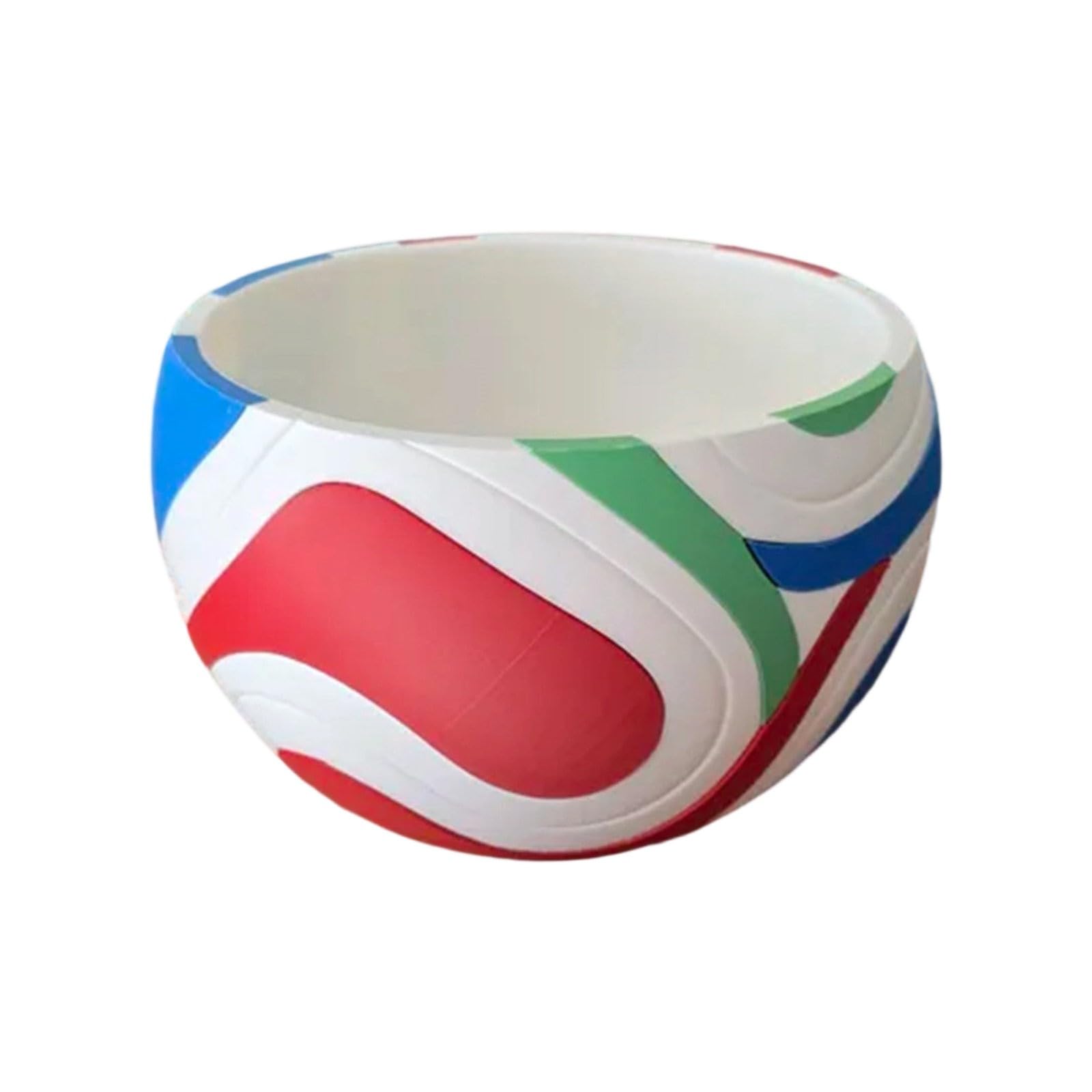 Ciotola per snack in plastica riutilizzabile a forma di calcio per popcorn per feste ed eventi sportivi per servire patatine fritte, noci, snack, regalo per gli appassionati di calcio