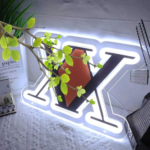 Image of X Red Diamond Neon Sign Dimmable Japanese Anime LED Acrylic Wall Decor, Gaming Lights Sign for Room Man Cave Bedroom Game Roon Bar Party Decor, 5V Usb 12 inchx7.9 inch