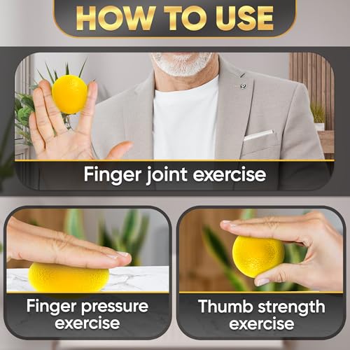 Image of 4 Pcs Squeeze Balls for Hand Therapy - 4 Resistance Levels Hand Exercise Balls for Arthritis, Pleasant to Touch & Lightweight - Physical Therapy Ball for Recovery, Stress Relief, Grip Strength, Focus