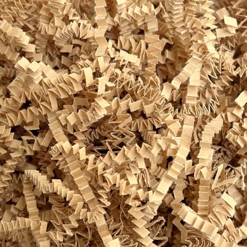Corlcol 200g(7oz) Crinkle Paper Filler for Gift Baskets Gift Box Paper Shreds Decoration for Birthday Christmas (Kraft)
