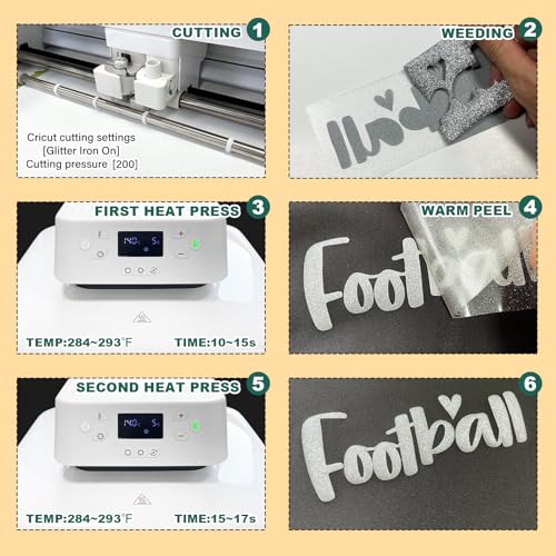Image of Silvery Glitter Puff Vinyl Heat Transfer - 12 inch x 5ft 3D Puff HTV Vinyl, Glitter Puffy Iron-On for Fabrics, Perfect for T-Shirts, Bags, Pillows, Compatible with Cricut & Cameo