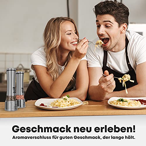 BUTLERBELL® Salz und Pfeffermühle mit Keramikmahlwerk | Gewürzmühlen Set | Hochzeitsgeschenke für Brautpaar - Image 8