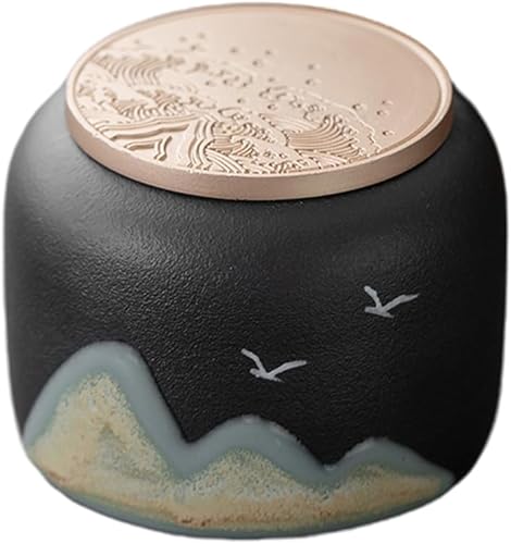 Miniatura 4 de Tarro de decoración de cerámica con tapa Decoración de oficina en casa antideslizante Cerámica Crema Amarillo