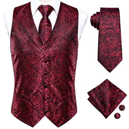 Set corbata slim con chaleco y accesorios para hombre