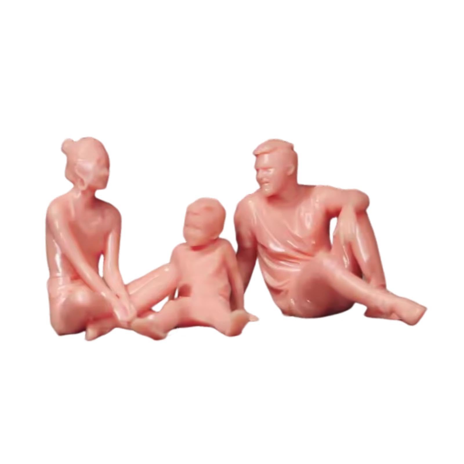 Famiglia di Tre Miniature di Statuette in Resina per Decorazioni paesaggistiche Micro, Regalo in Miniatura, sculture di Famiglia per Anniversario e, Style C