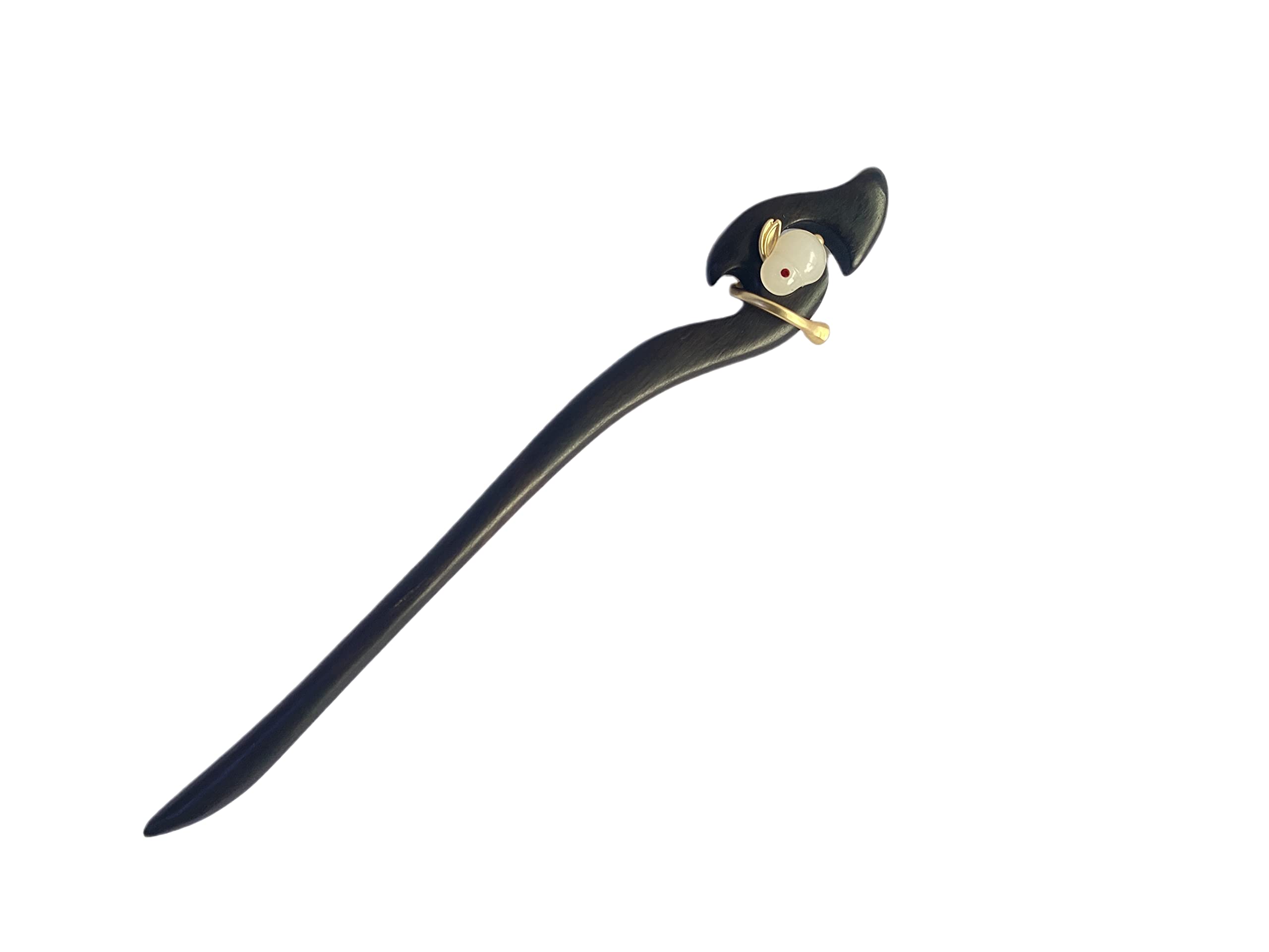 YDOONG Natural Black Barn Wood Hairpin Handmade, Single Hair Clip, Simple, Wooden, Hair Ornament, Zodiac Sign, Rabbit, Cute, Yukata, Kimono, Kimono, Hair Accessory, Lucky Gift : Clothing, Shoes & Jewe
