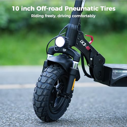 iScooter Electric Scooter for Adults, 800W Motor, 25MPH, 25-Mile Range, 10 Off-Road Tires, Adjustable Handlebar, Foldable