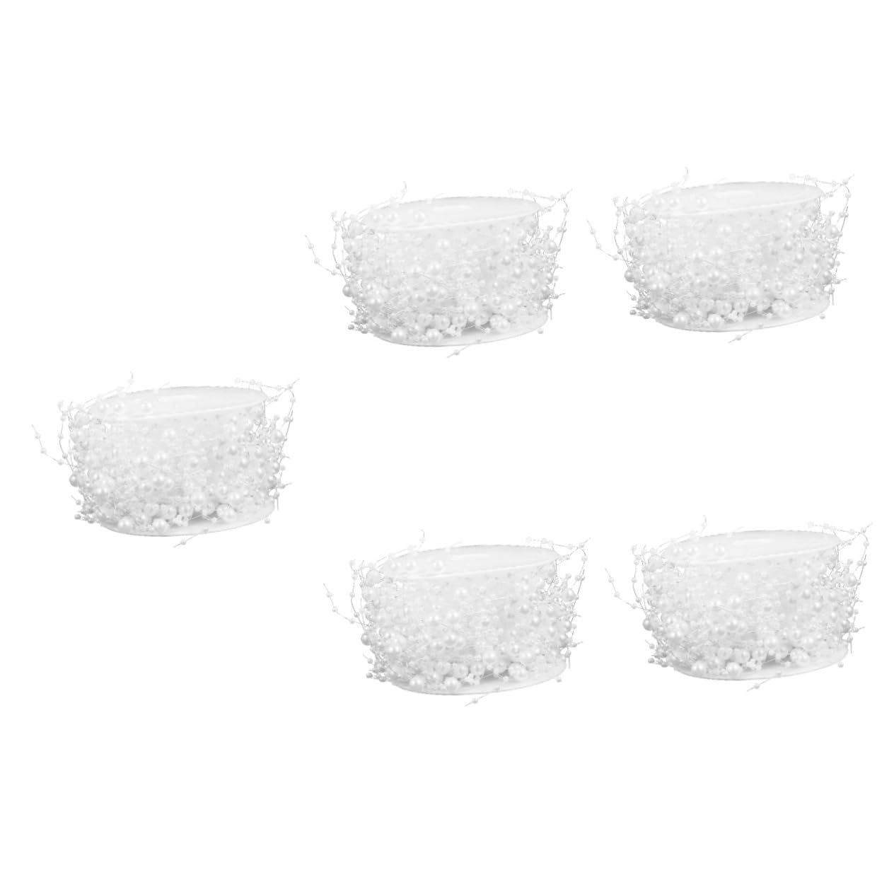 Alipis 5 Rollen Perlenschnur Vase Dekoration Perlenschnur Perlenkette DIY Zuschneidbar für Schwimmkerzen Hochzeiten Weihnachtsfeiern Tischdeko Elegant und Vielseitig