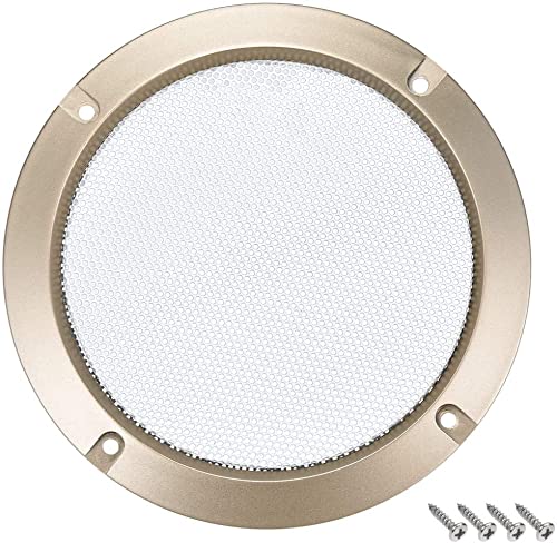 KFidFran 10 inches Speaker Grill Mesh Decorative Circle Woofer Guard Protector Cover Audio Accessories Golden(10 Zoll Lautsprechergitter Mesh Dekorativer Kreis Woofer Guard Protector Cover Audio Zube