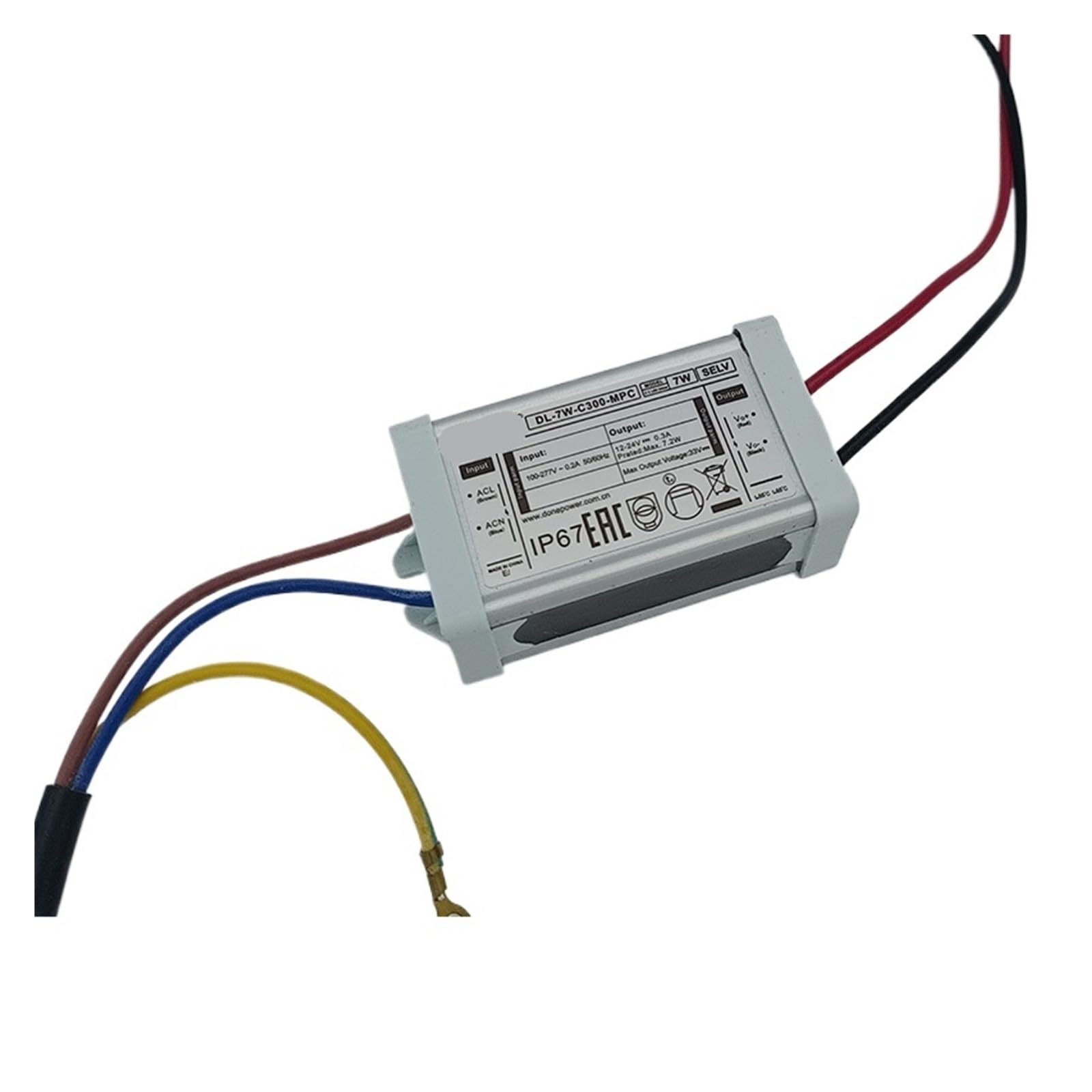 Alimentation LED 7W-300mA transformateur étanche pour lampadaire et projecteur d'ingénierie