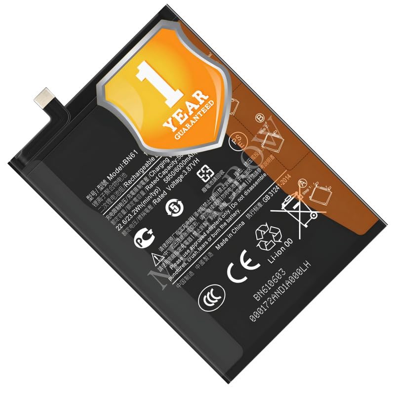 Image of Original BN61 Battery Compatible for Xiaomi Poco X3 (MZB07Z0IN, MZB07Z1IN, MZB07Z2IN, MZB07Z3IN, MZB07Z4IN, MZB9965IN, M2007J20CI) - (6000mAh) - 1 Year Warranty K7