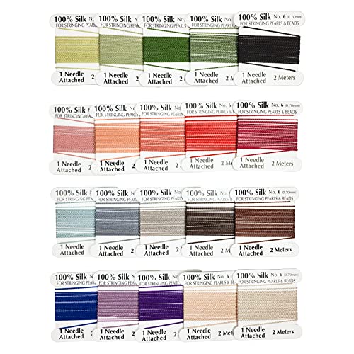 The Hobbyworker 0.7Mm Multicolor Silk Cord Thread,Needle End Silk Cord For Jewelry Making(20Pcs,2M Long) #TOP29