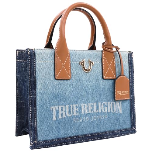 Image of True Religion Women's Tote Bag, Medium Travel Purse Handbag with Adjustable Shoulder Strap and Horseshoe Logo