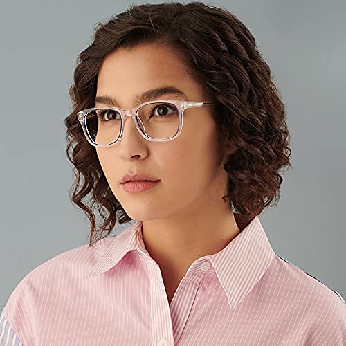 Image of Vincent Chase By Lenskart | Zero Power Blue Cut & Antiglare Computer Eyeglasses | Transparent Rectangle For Men & Women | Medium | VC E13037