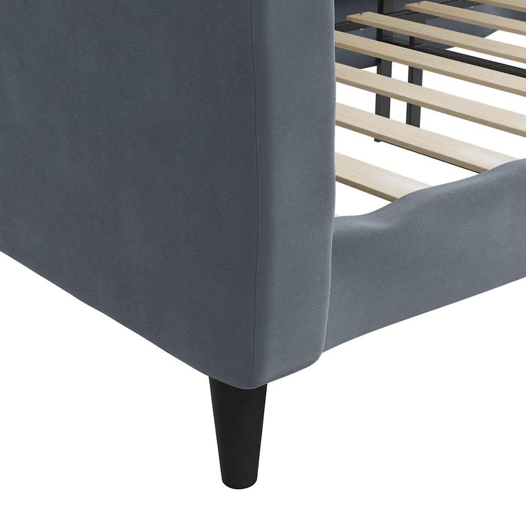 vidaXL Sofá Cama Terciopelo Gris Oscuro 90x190 cm