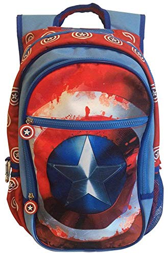 BB Designs Marvel Comics Civil War Captain America Shield Backpack (Blue/Red, One Size)