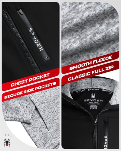 Spyder Mens Fleece Jacket - Performance Full Zip Sweater Jackets for Men - Outdoor Hiking Workout Mens Lightweight Jackets4
