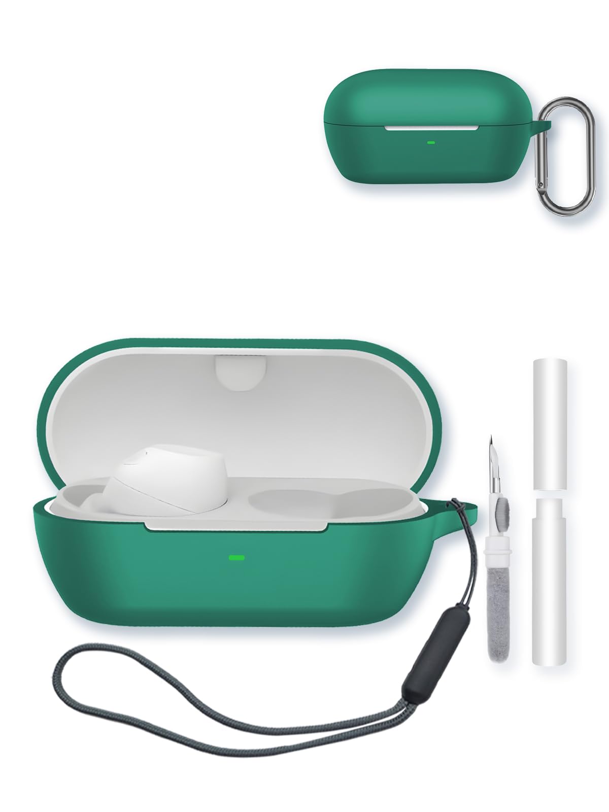 Silicone Case Compatible with Sony WF-C710N Truly Wireless Noise-Canceling Earbuds,Cleaning Kit and Lanyard Soft Protective Shockproof Cover for Sony