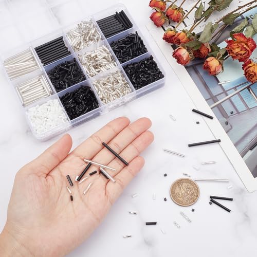 GOMAKERER About 2400 Pcs 12 Colors Glass Bugle Beads - Image 3
