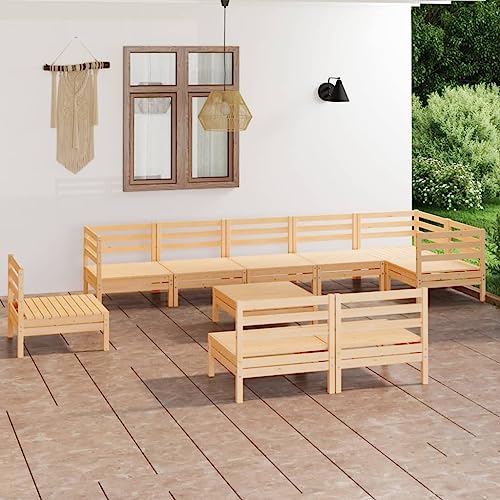 zylophax Juego de muebles de jardín de madera de pino maciza, muebles de terraza, muebles de exterior, muebles de balcón, muebles de exterior, muebles de jardín, juego con reposapiés