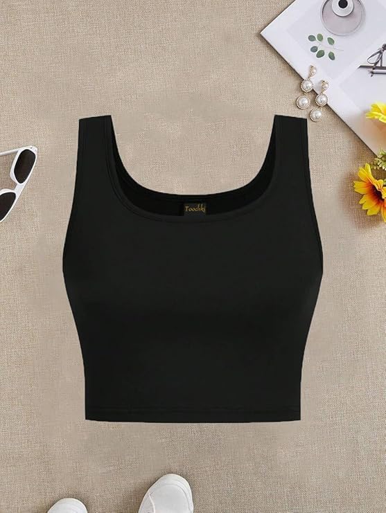 Image of Toochki Top for Women | Spandex | Crop | Black White Beige | Short | Western| Pack of 3 Tops | Tunics