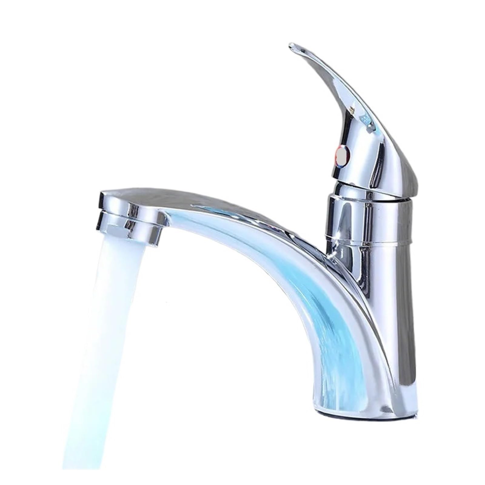 Grifo de lavabo de cobre macizo con refinado acabado cromado brillante