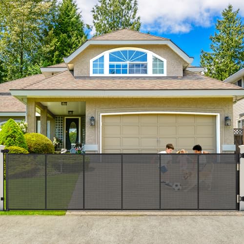 250 Reinforced Extra Wide Baby Gate Retractable Dog Gate 21ft Extra Long Baby Gate Retractable Gates for Dogs 48 Extra Tall Pet Gate Retractable Fence Outdoor Gate for Deck/Garage/Patio Black