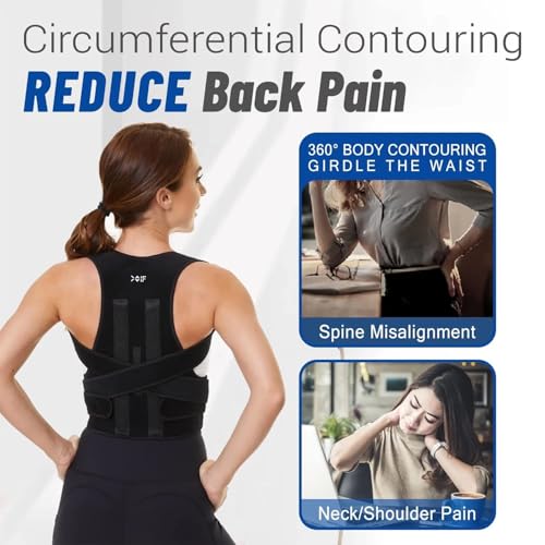 Image of COIF Back Brace Posture Corrector for Women and Men | Back Straight And Shoulder Support Belt | Full Adjustable Shoulder Straightener for Improving Back Posture, Relief for Upper and Lower Back, Lumbar, Neck, Shoulder Pain (Regular)