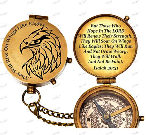 De Cube American Bald Eagle Customized Boy Scouts Gift Compass with Leather case, for Eagle Scout, Boy Scouts of America, Graduation, Eagle Ceremony (Pre-Engraved)