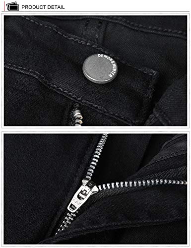 Demon&Hunter 617 Series Women Jeans High Waisted Slim Ladies Black Pant Plus4