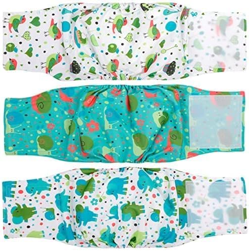 MICOOYO Belly Bands for Dogs, Reusable Dog Nappies Male 3 Pack, Male Dog Wraps Diaper Pants for Doggy Puppy(Small animals, XXL)