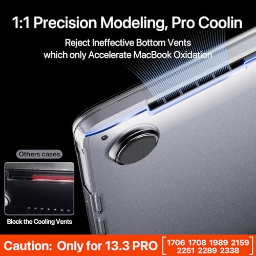 Soonjet Compatible with MacBook Pro 13 inch Case [Sturdy & Durable] [Ultra Thin Armor] 2022-2016 M2 M1 A2338 A2289 A2251 A2159 A1989 A1706 A1708 Protective Hard Shell Cover for Laptop - Matte Clear - Image 4